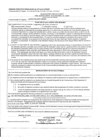 Judge Sward's Outrageous Court Order, Portsmouth, VA Judge