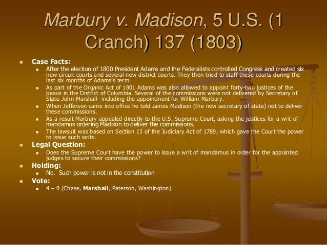 Results of marbury vs madison