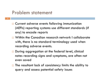 Adverse Events Following Immunization: Reporting standardization ...
