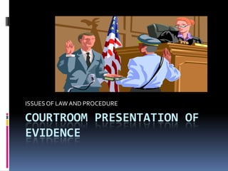 ISSUES OF LAW AND PROCEDURE

COURTROOM PRESENTATION OF
EVIDENCE
 