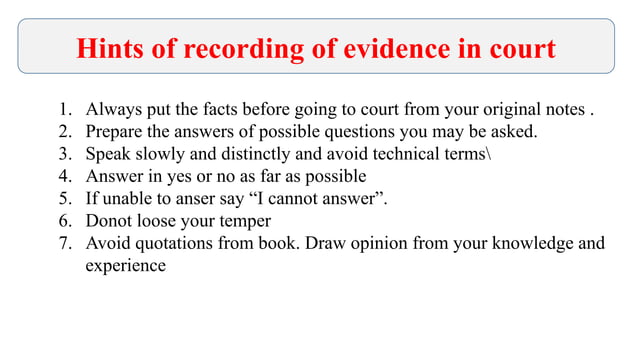 Courtroom Procedures/Procedure of evidence recording in courtroom.pptx