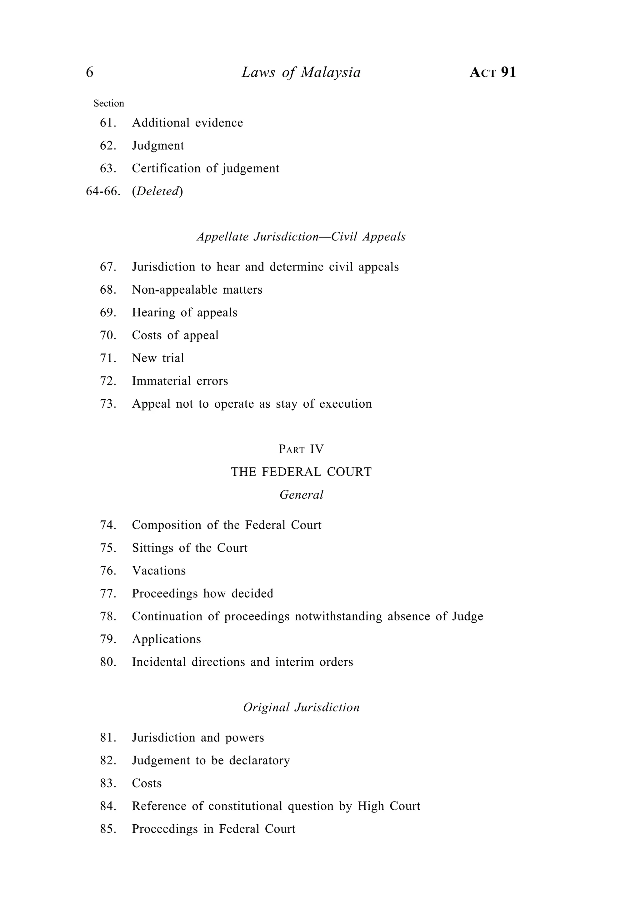 Courts of judicature act 1964 act 91 | PDF