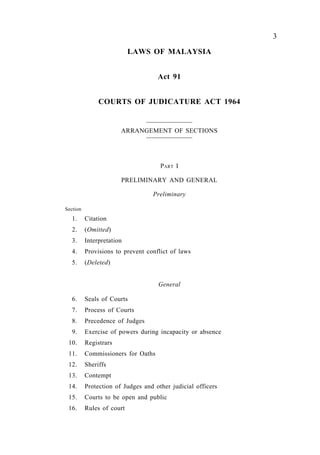 Courts of judicature act 1964 act 91