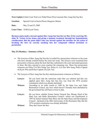 Aung San Suu Kyi Court Trial (2009 May 22 & 25)