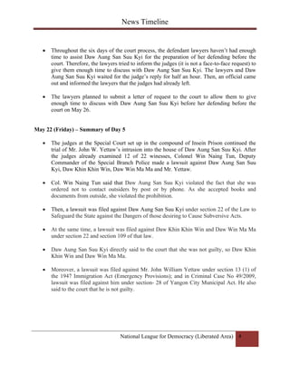 Aung San Suu Kyi Court Trial (2009 May 22 & 25)