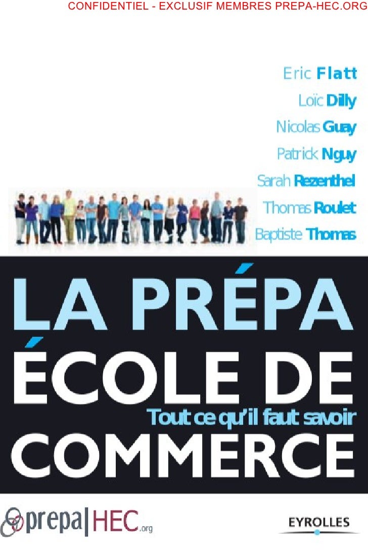 Couverture Livre Prepa Ecole de commerce / prepaHEC.org