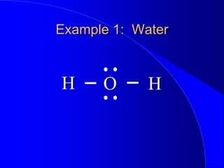 Example 1: Water
H H
O
 
