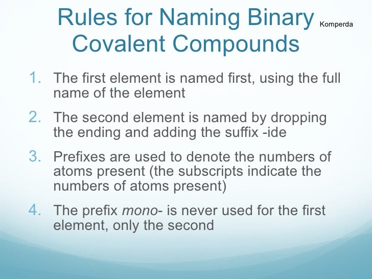 Covalent Nomenclature