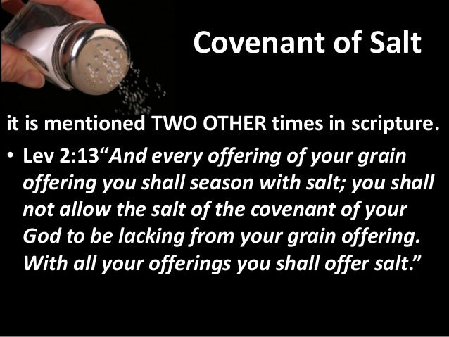Covenant of Salt

it is mentioned TWO OTHER times in scripture.
• Lev 2:13“And every offering of your grain
   offering yo...