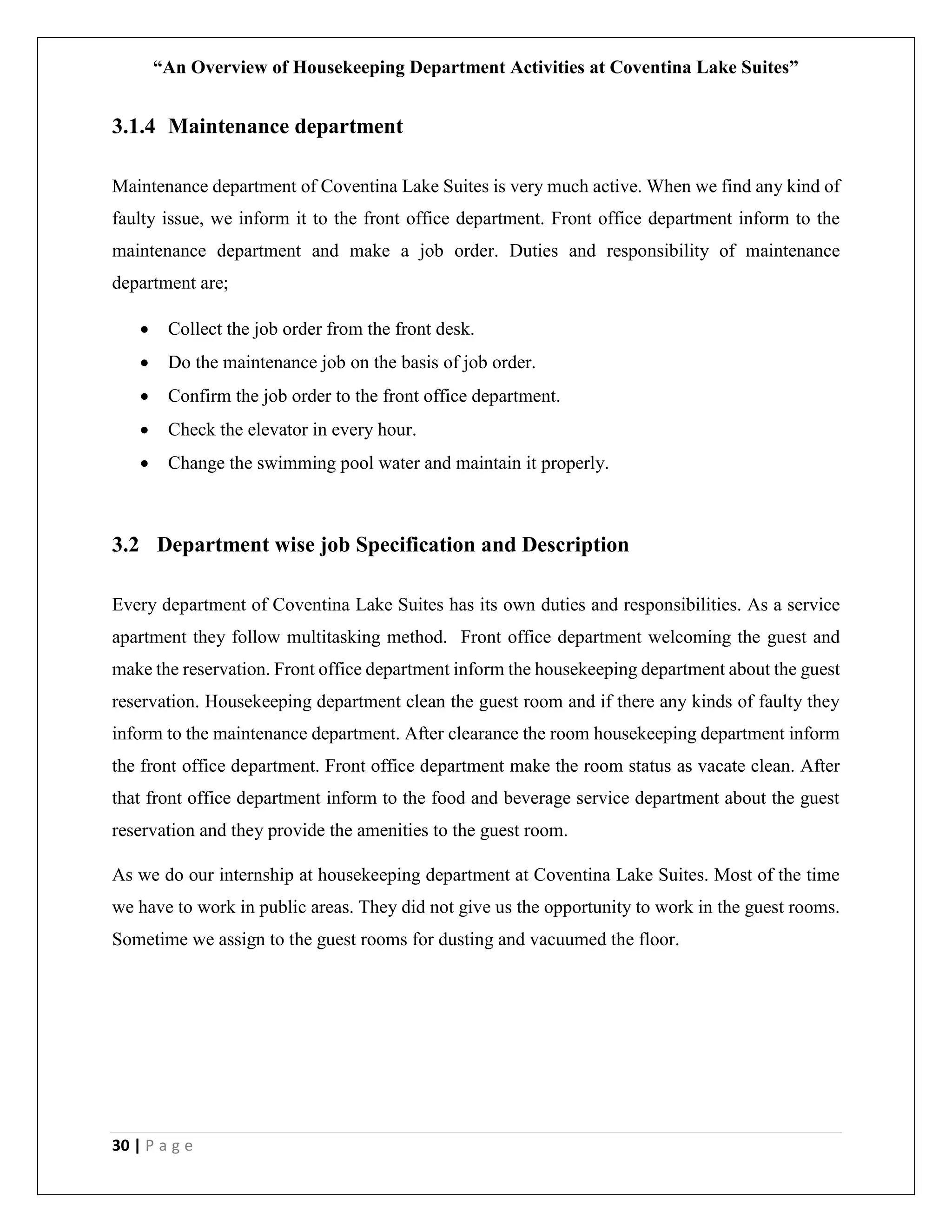 An overview of housekeeping department | PDF