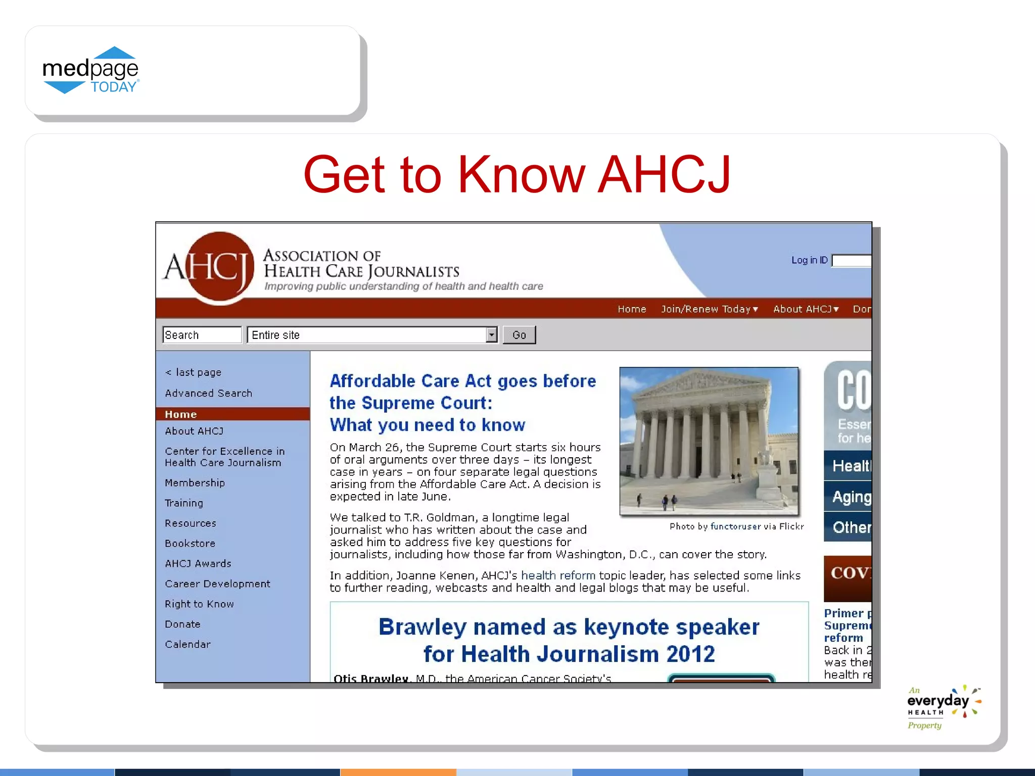Get to Know AHCJ
 