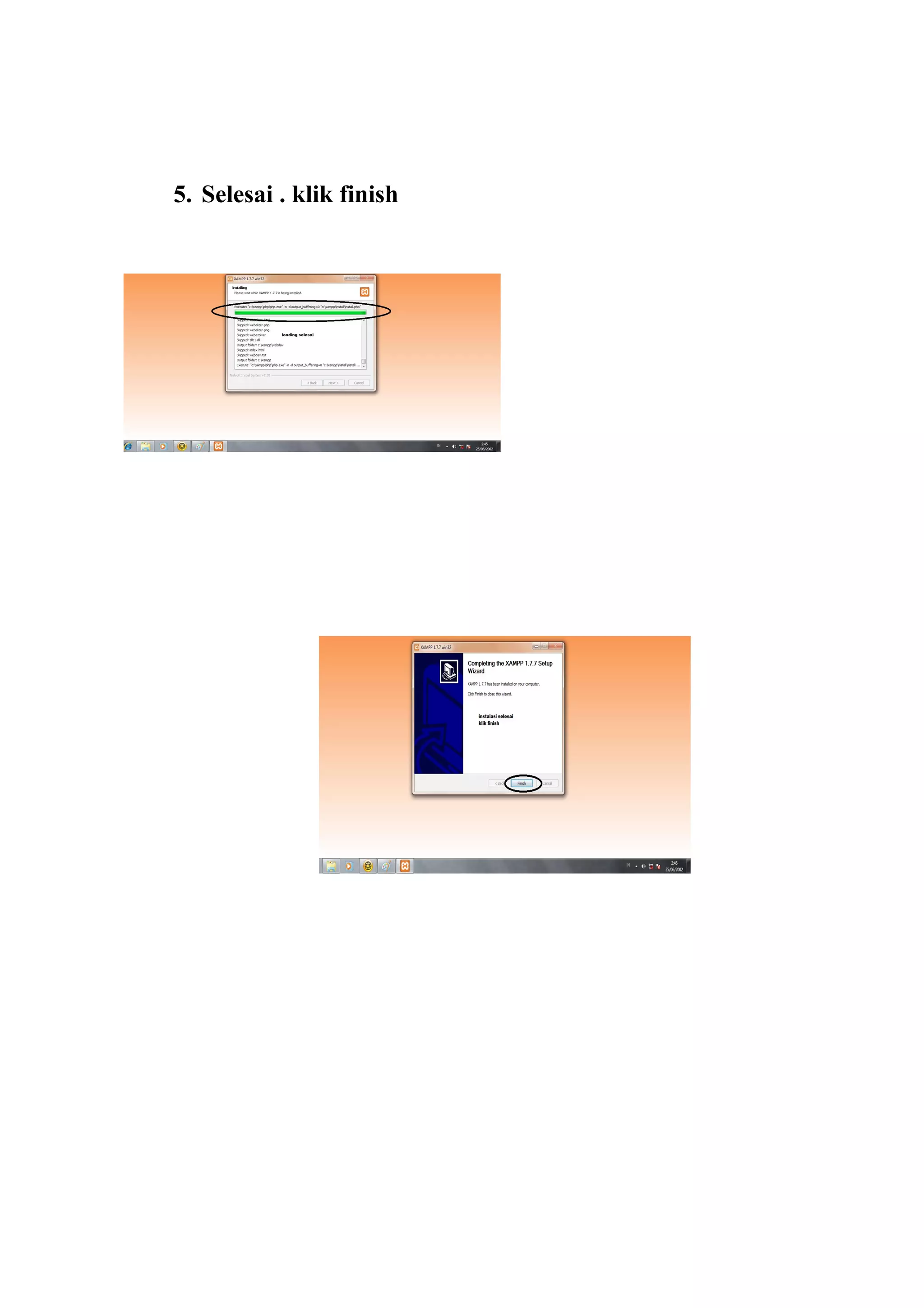 5. Selesai . klik finish
 