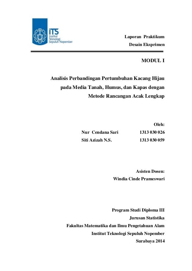 Modul 1 Metode Rancangan Acak Lengkap