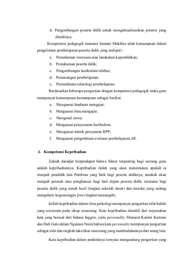 Empat Kompetensi Yang Harus Dimiliki Oleh Seorang Guru