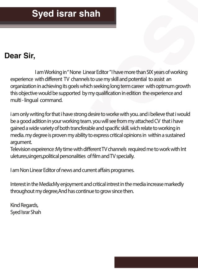 Cover letter Cover letter