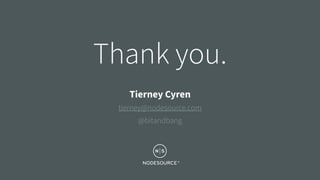 Thank you.
Tierney Cyren
tierney@nodesource.com
@bitandbang
 