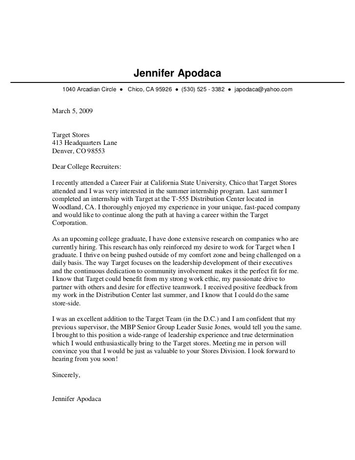 cover letter yahoo
