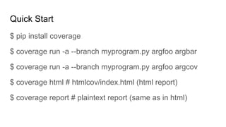 Pip Coverage Example Coverage analysis with