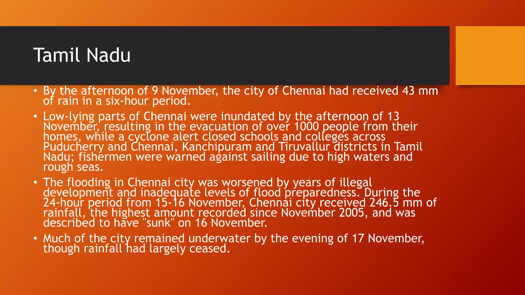 Coverage of the chennai floods 2015 PPT