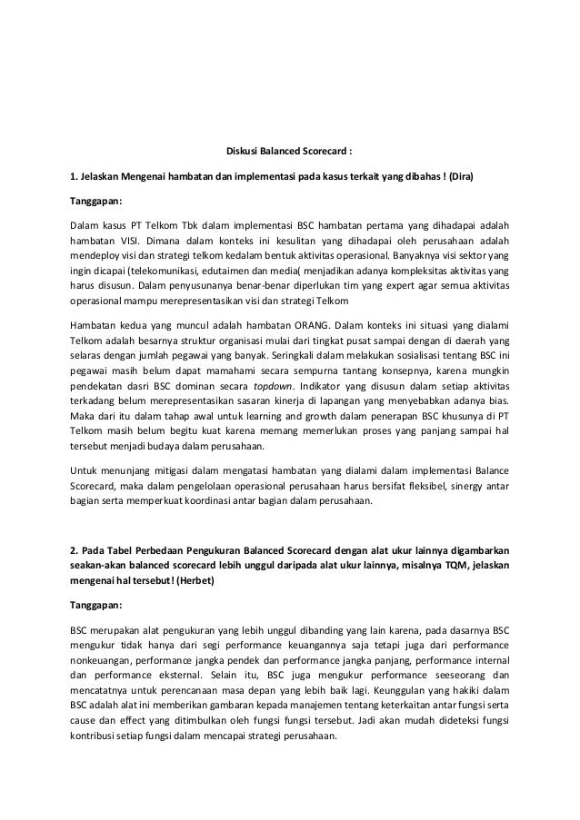 Pertanyaan Balance Scorecard Guru Soal