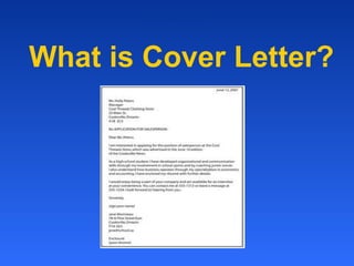 covering letter for it




What is Cover Letter?
 