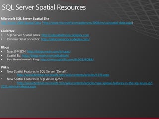 Covering the earth and the cloud the next generation of spatial in sql ...