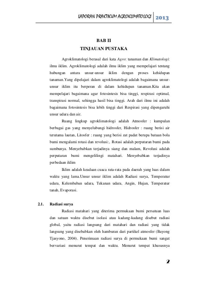 Laporan praktikum agroklimatologi