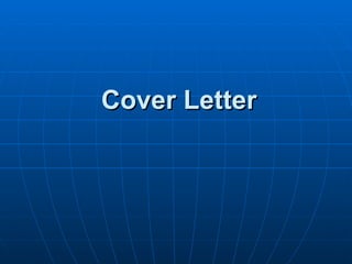 Cover Letter 