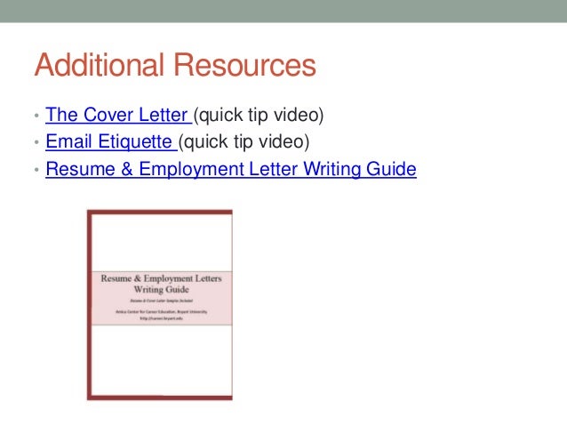 15 additional resources the cover letter quick tip video