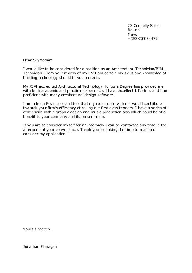dear sir madam cover letter