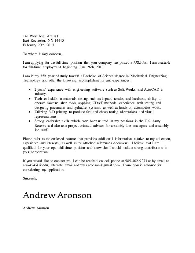 Cover Letter