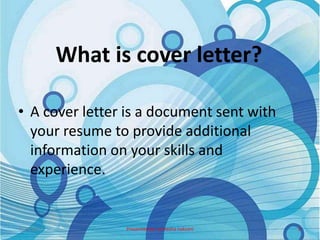 writing a cover letter ppt