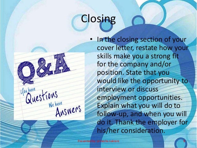 cover letter powerpoint