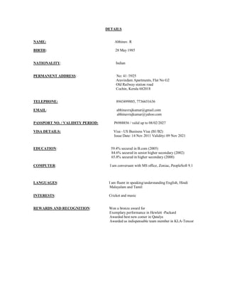 Cover letter - Abhinav Rajkumar | PDF