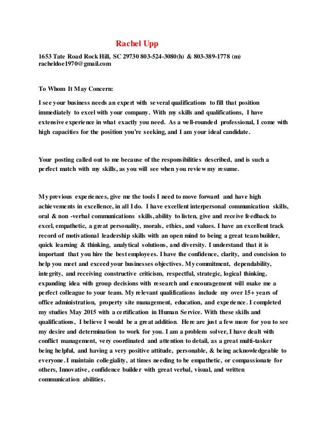 Cover letter general one 6-10-16 Cover letter general one 6-10-16