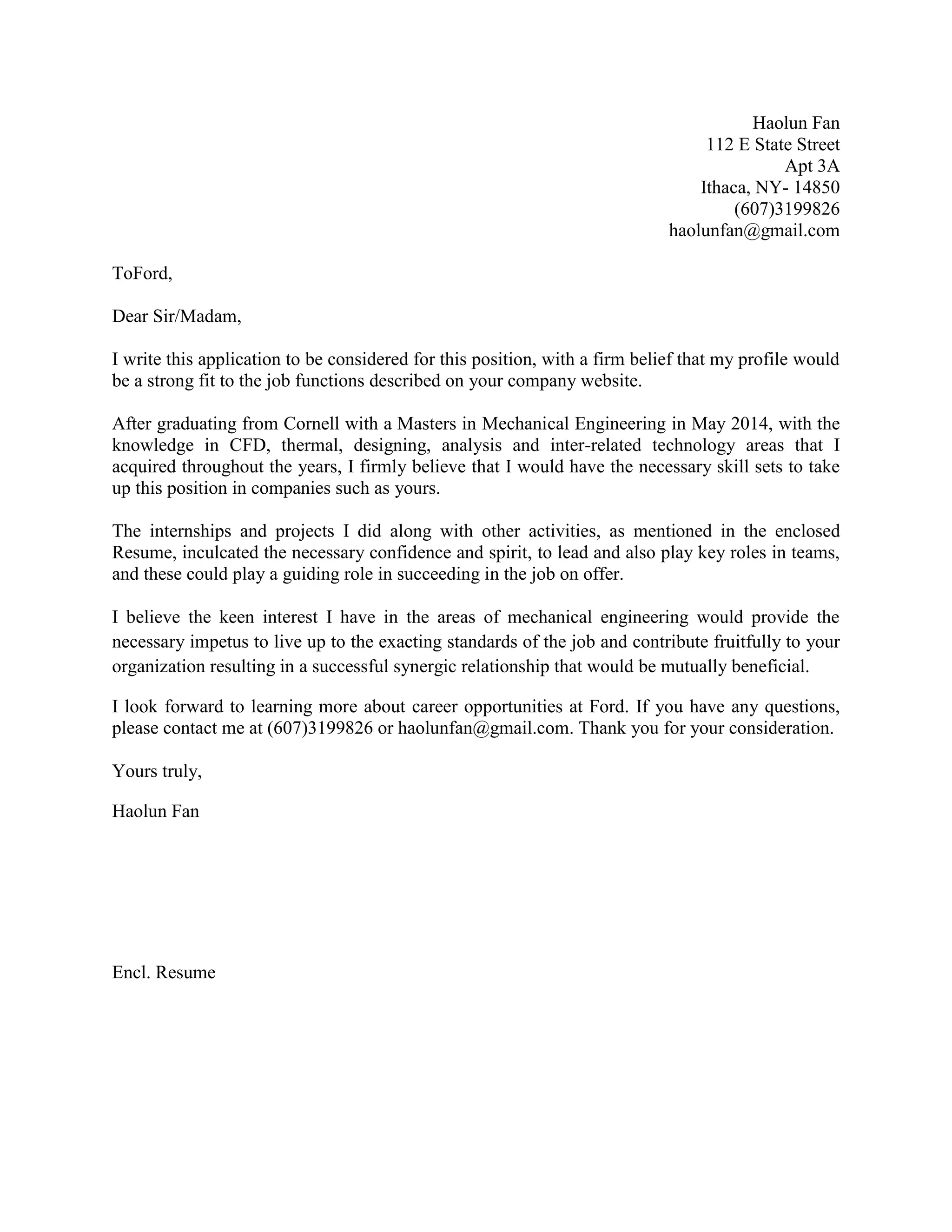 Cover letter haolun fan | DOCX