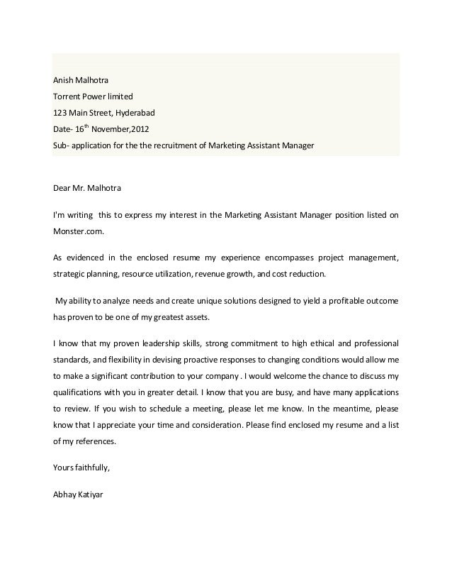 Cover letter vaibhav