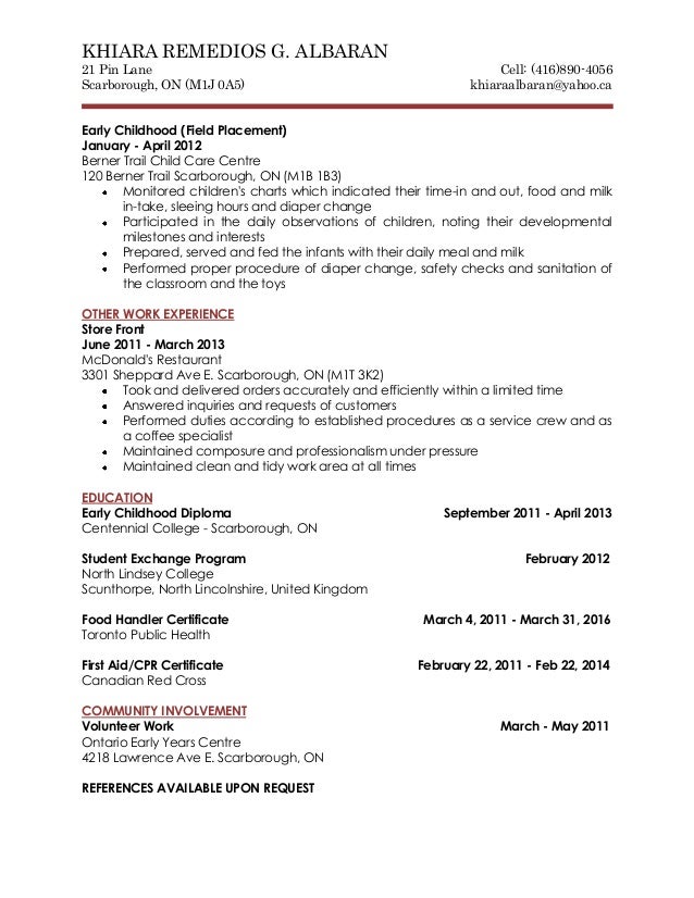 Management and supervision resume