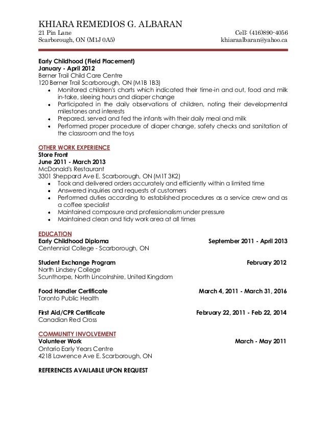 Sample ece cover letter