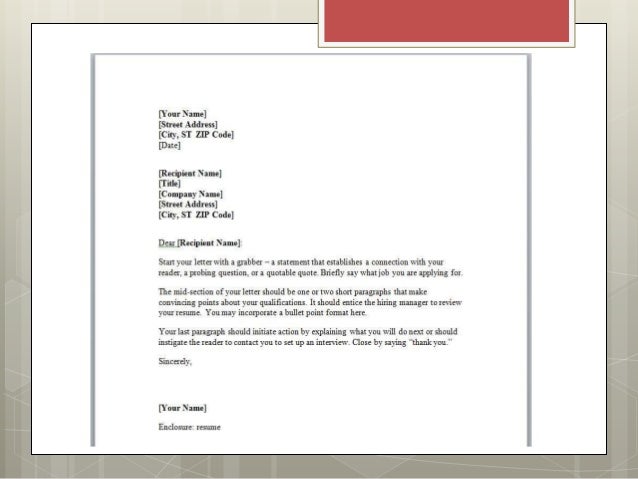 Cover Letter Powerpoint Vorte