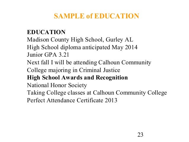 high school student cover letter