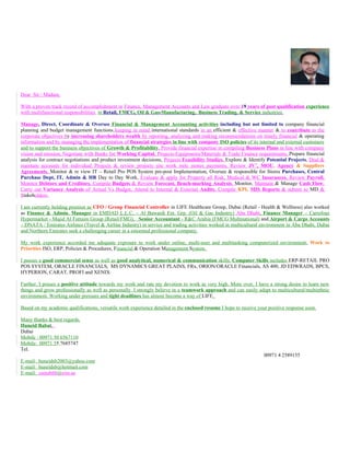 Cover Letter+Cv Huneid Babat Updated   Revised V.3   Cfo