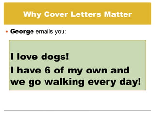 Prepare a Cover Letter using a Job Description