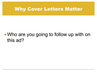 Prepare a Cover Letter using a Job Description