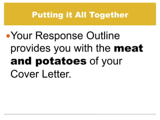 Prepare a Cover Letter using a Job Description