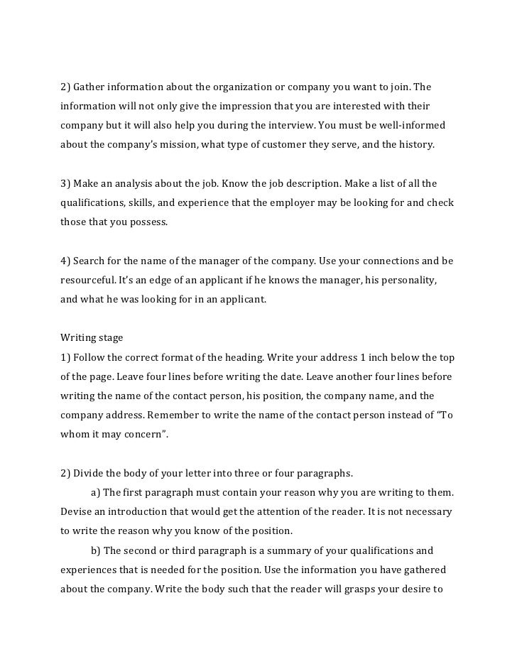 how to type cover letter
