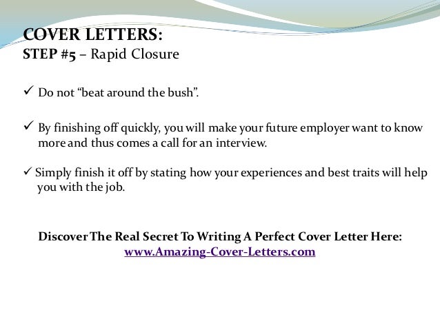 a perfect cover letter