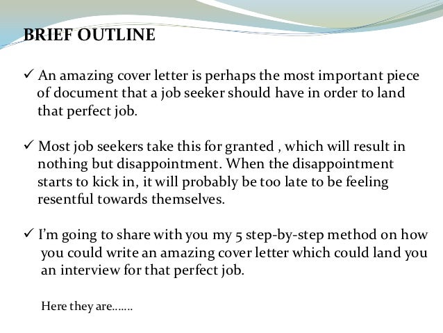 write an amazing cover letter
