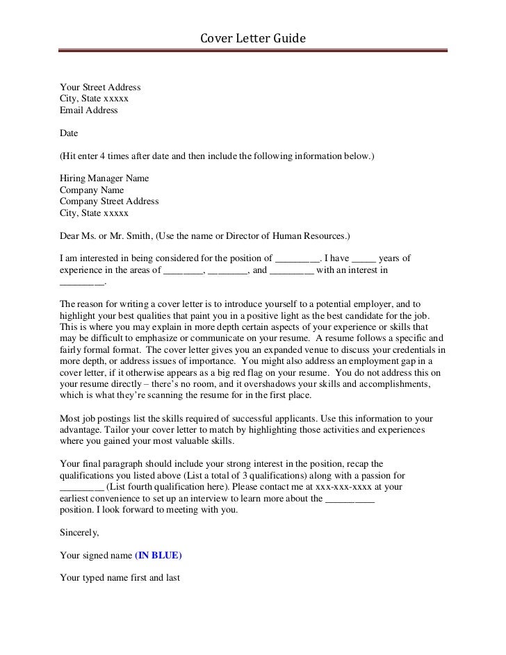 Cover Letter Guide Cover Letter Guide