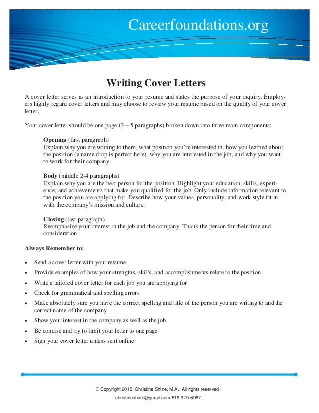 cover letter writing guide